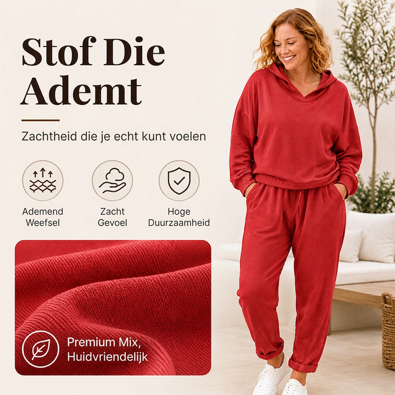Casual 2-Delige Lounge Set met Capuchontop en Relaxte Broek-3