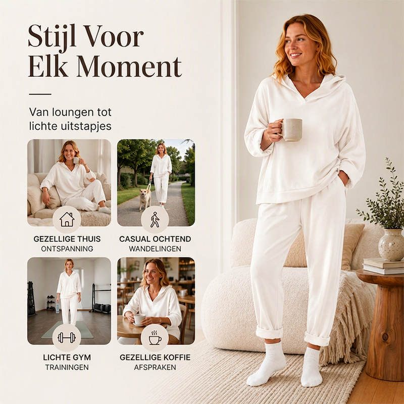 Casual 2-Delige Lounge Set met Capuchontop en Relaxte Broek-4