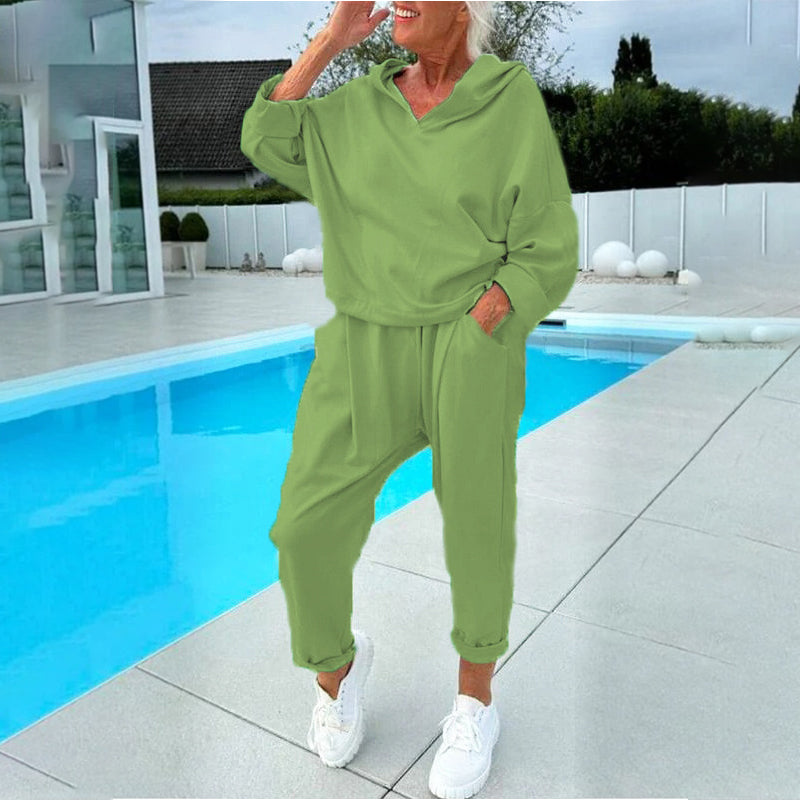 Casual 2-Delige Lounge Set met Capuchontop en Relaxte Broek-11