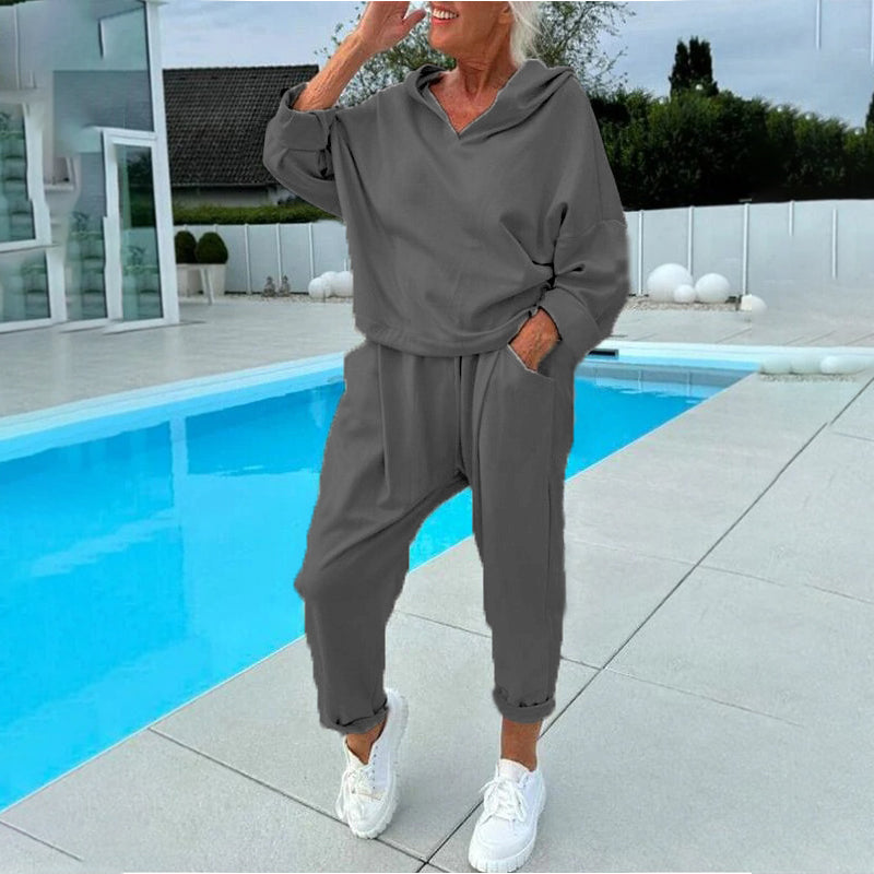 Casual 2-Delige Lounge Set met Capuchontop en Relaxte Broek-10
