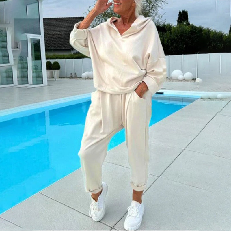 Casual 2-Delige Lounge Set met Capuchontop en Relaxte Broek-9