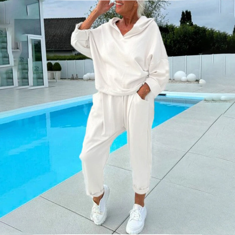 Casual 2-Delige Lounge Set met Capuchontop en Relaxte Broek-12