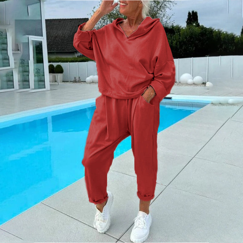 Casual 2-Delige Lounge Set met Capuchontop en Relaxte Broek-13