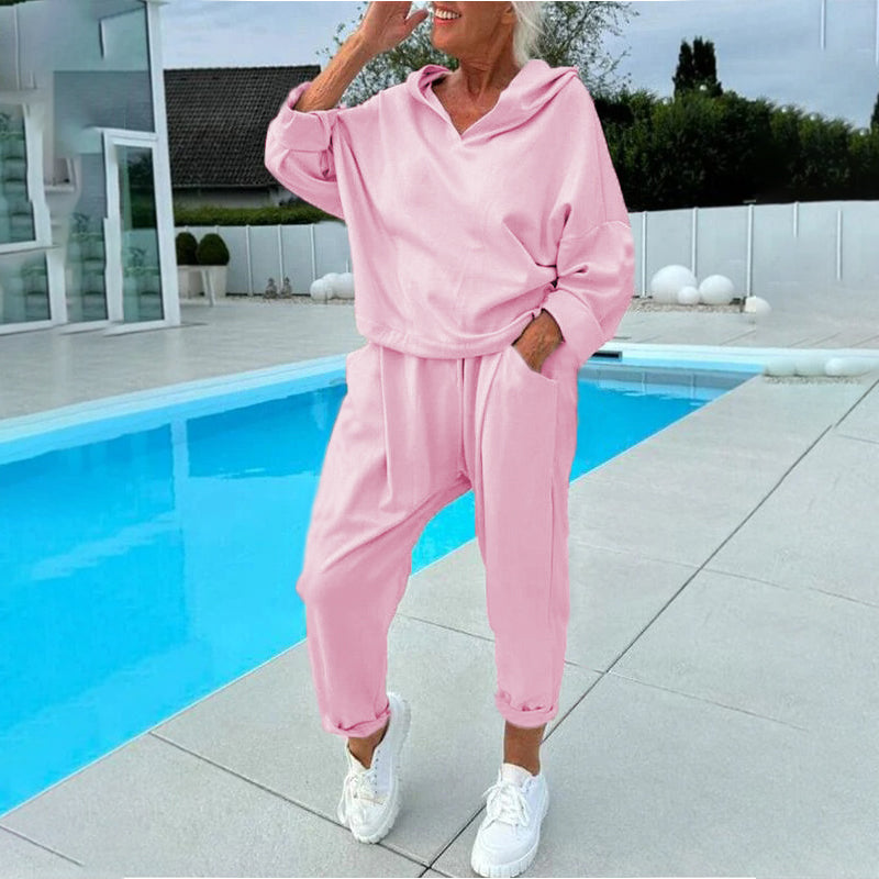 Casual 2-Delige Lounge Set met Capuchontop en Relaxte Broek-14
