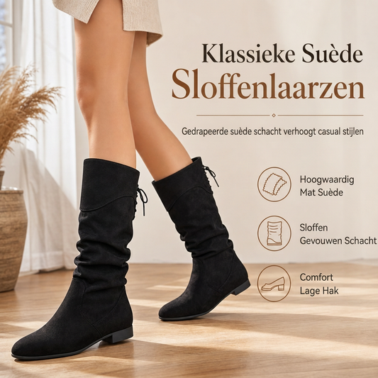 Klassieke slouchy laarzen van imitatiesuède