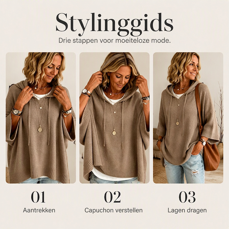 Oversized Gebreide Hoodie met Vintage Look-6