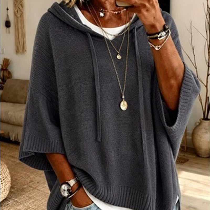 Oversized Gebreide Hoodie met Vintage Look-8