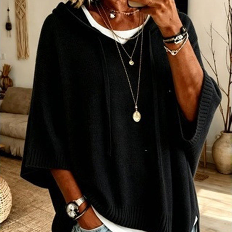 Oversized Gebreide Hoodie met Vintage Look-9