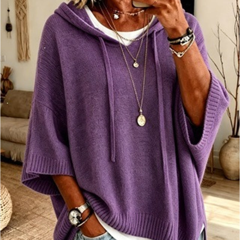 Oversized Gebreide Hoodie met Vintage Look-10