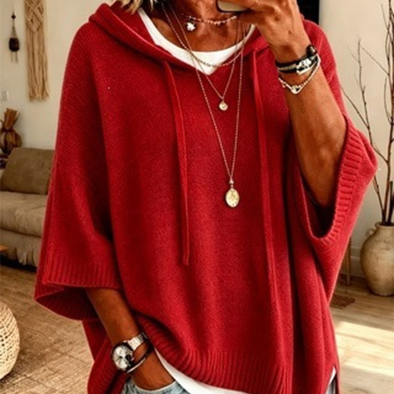 Oversized Gebreide Hoodie met Vintage Look-12