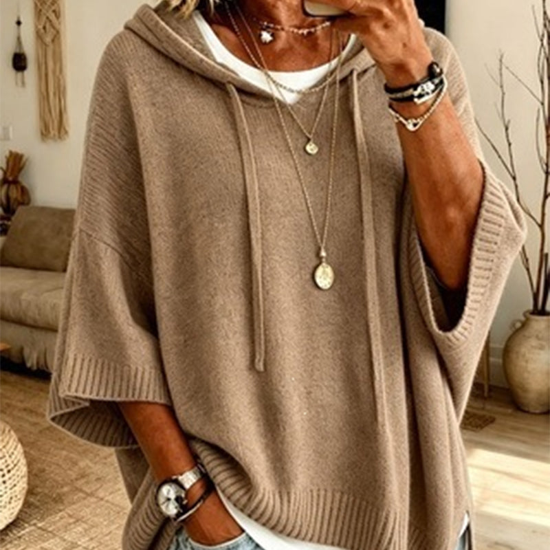Oversized Gebreide Hoodie met Vintage Look-13
