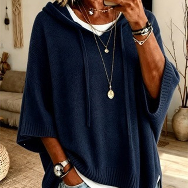 Oversized Gebreide Hoodie met Vintage Look-14