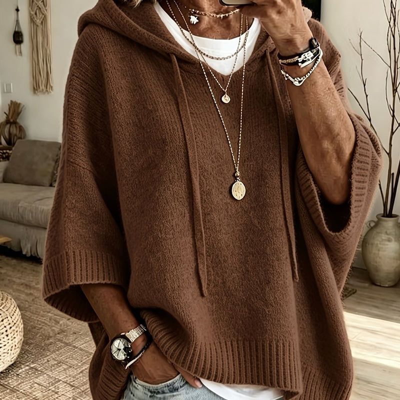 Oversized Gebreide Hoodie met Vintage Look-17