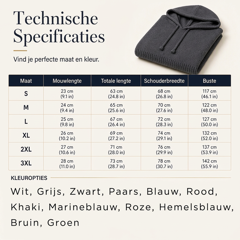 Oversized Gebreide Hoodie met Vintage Look-19