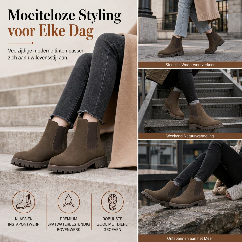 Waterbestendige Chelsea Boots met Profielzool-4