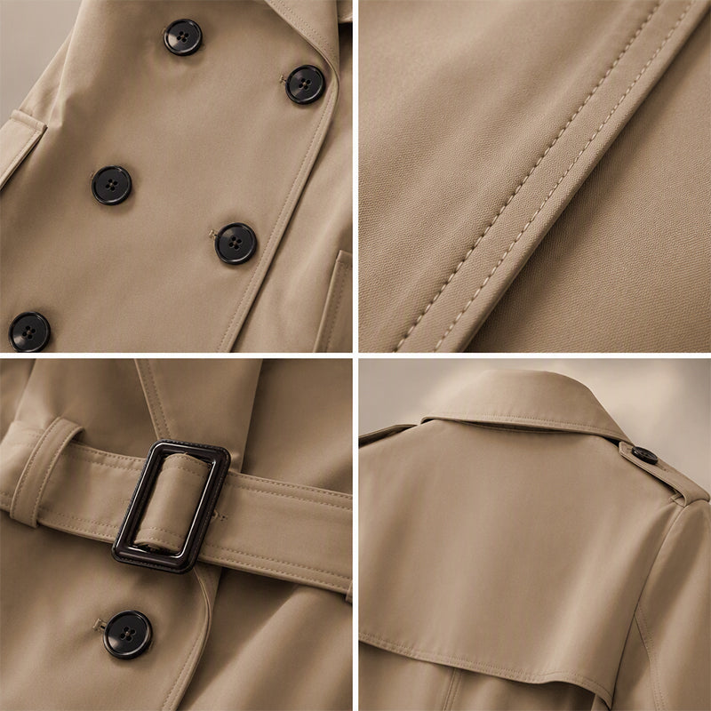 Klassieke Dubbelrijige Trenchcoat met Tailleceintuur-5
