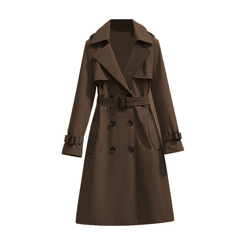 Klassieke Dubbelrijige Trenchcoat met Tailleceintuur-10