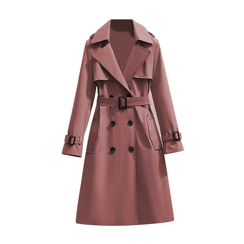 Klassieke Dubbelrijige Trenchcoat met Tailleceintuur-13