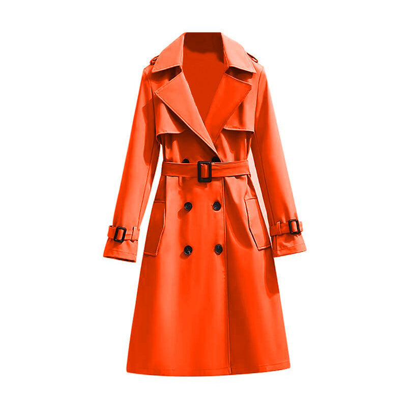 Klassieke Dubbelrijige Trenchcoat met Tailleceintuur-16