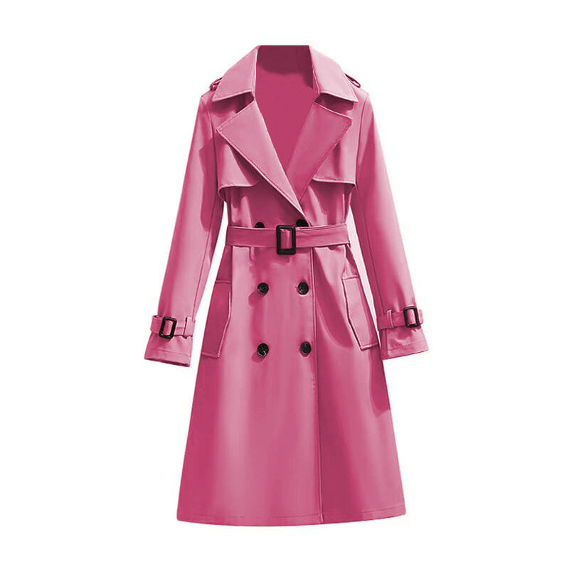 Klassieke Dubbelrijige Trenchcoat met Tailleceintuur-18