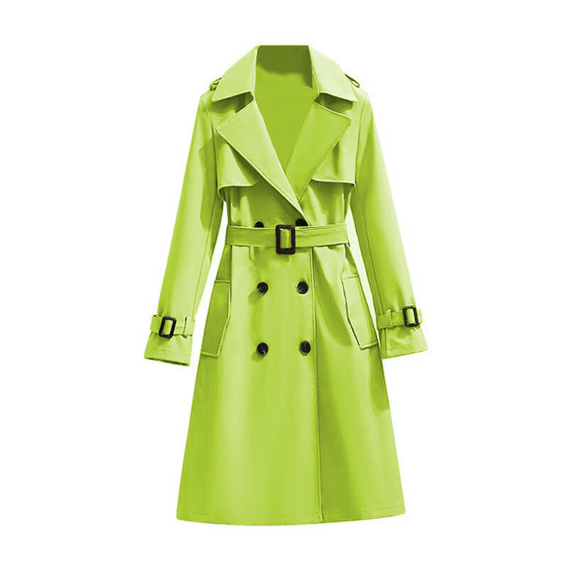 Klassieke Dubbelrijige Trenchcoat met Tailleceintuur-19