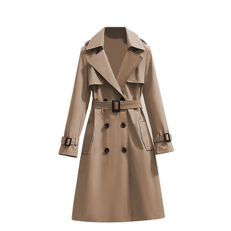 Klassieke Dubbelrijige Trenchcoat met Tailleceintuur-21
