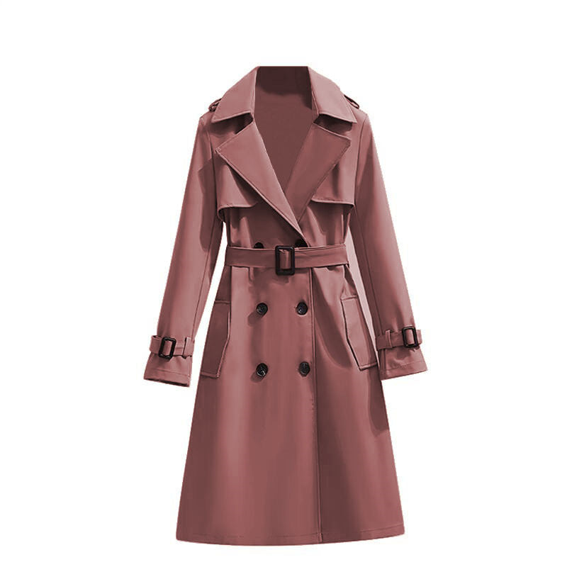 Klassieke Dubbelrijige Trenchcoat met Tailleceintuur-24