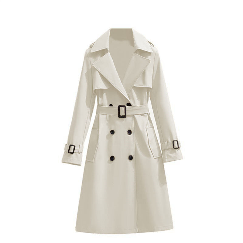 Klassieke Dubbelrijige Trenchcoat met Tailleceintuur-29