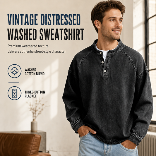 Men's Vintage Casual Loose-Fit Sweatshirt