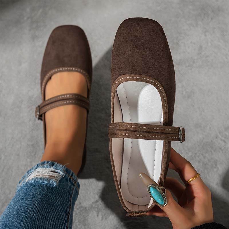 Luipaard Mary Jane Ballerina's met Gesp-13
