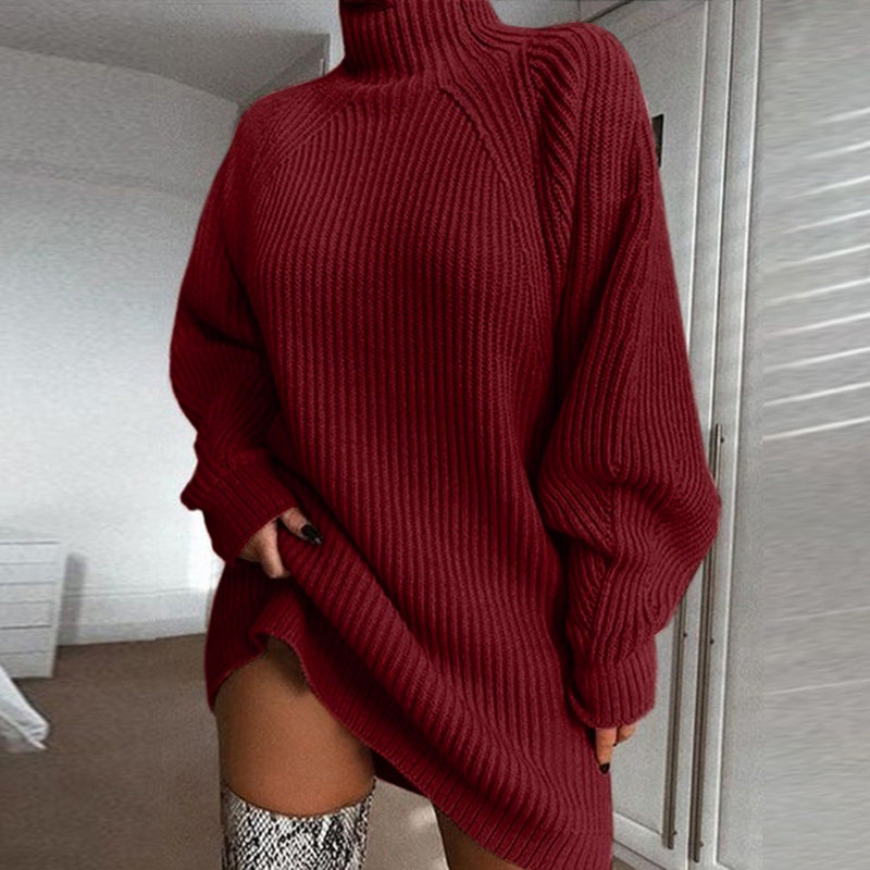 Elegante Gebreide Jurk met Col-10