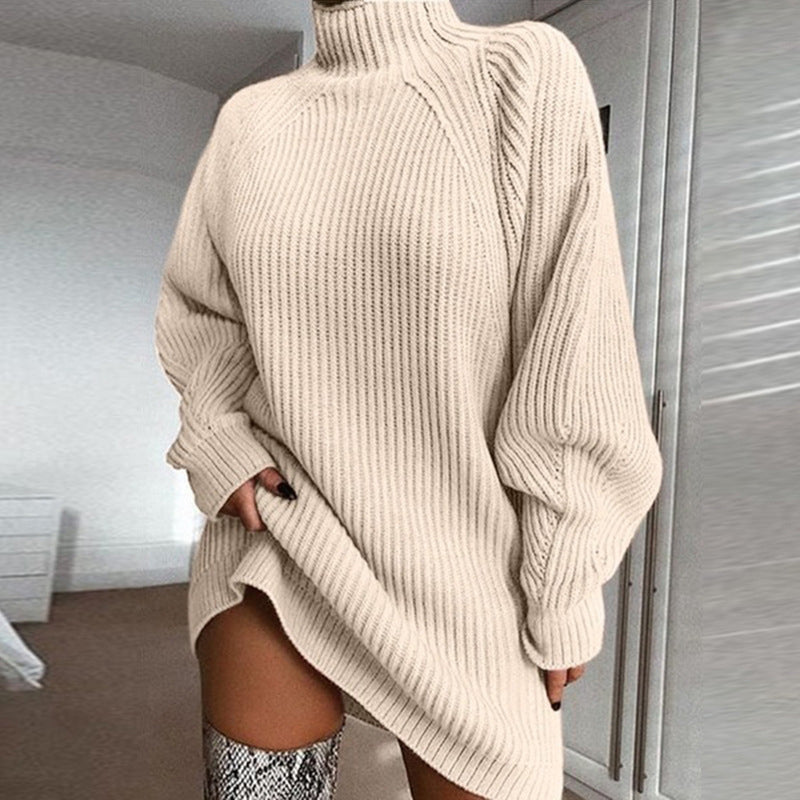 Elegante Gebreide Jurk met Col-13