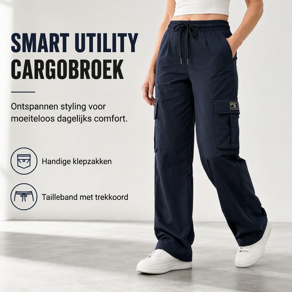 Casual Cargobroek met Trekkoord en Wijde Pijpen
