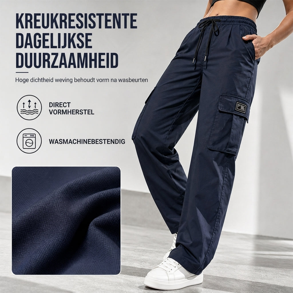 Casual Cargobroek met Trekkoord en Wijde Pijpen-6