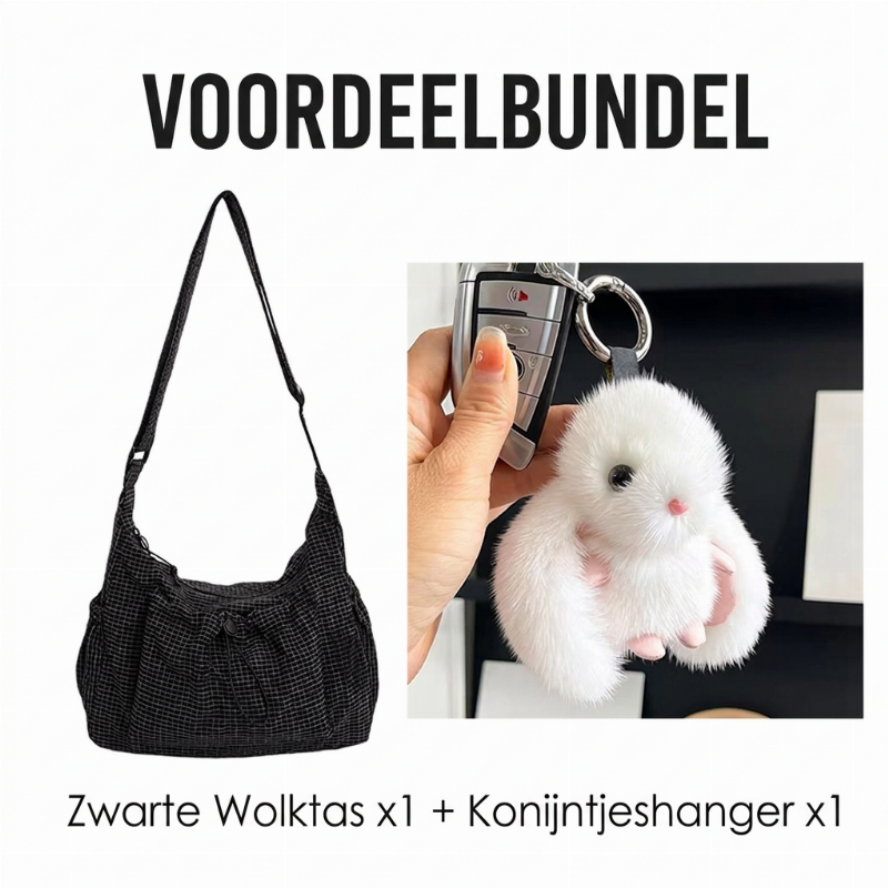 Zachte Geruite Schoudertas met Geplooid Design-14