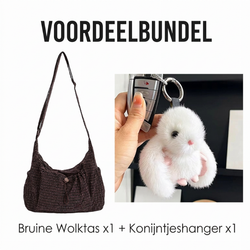 Zachte Geruite Schoudertas met Geplooid Design-15