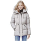 Gewatteerde Winterjas met Capuchon en Verstelbare Taille-1