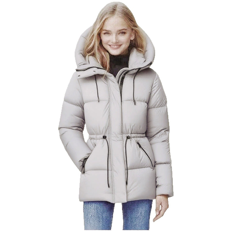 Gewatteerde Winterjas met Capuchon en Verstelbare Taille-1