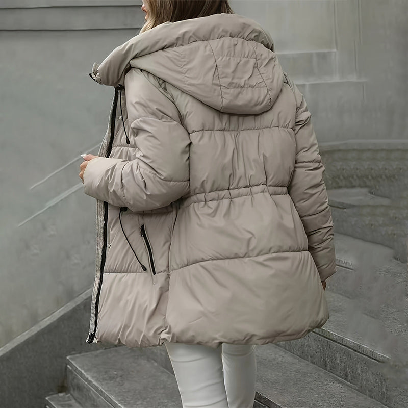 Gewatteerde Winterjas met Capuchon en Verstelbare Taille-6