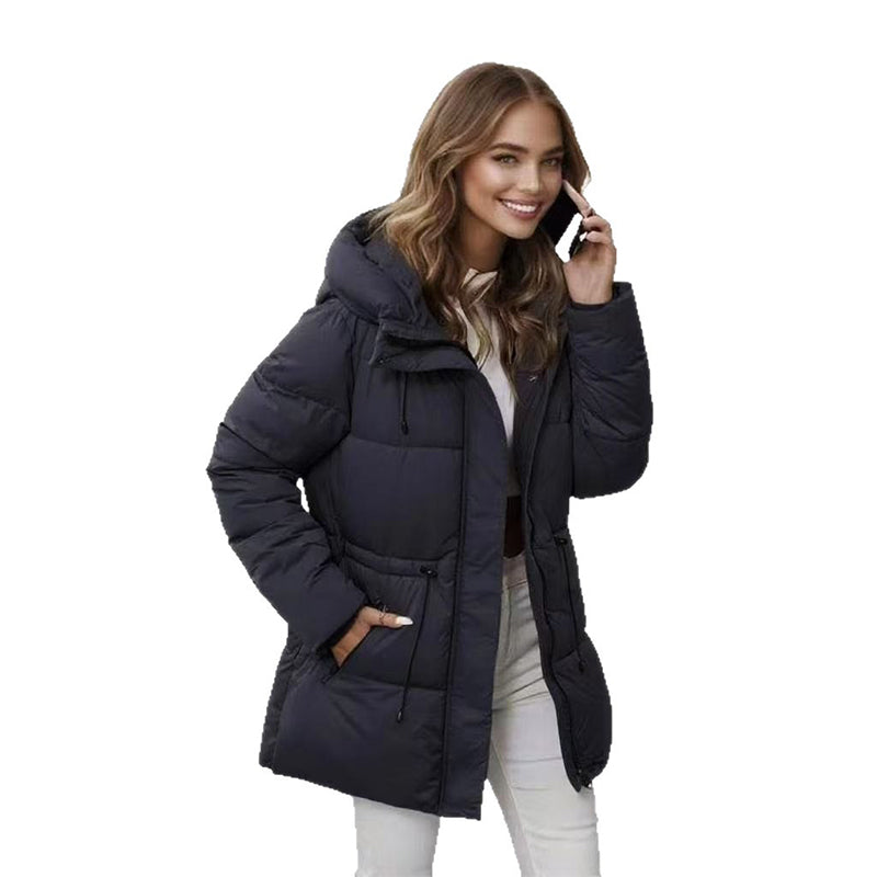 Gewatteerde Winterjas met Capuchon en Verstelbare Taille-7
