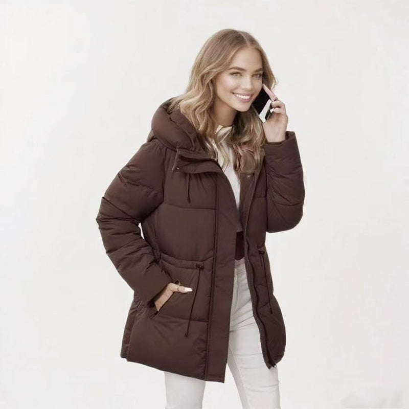 Gewatteerde Winterjas met Capuchon en Verstelbare Taille-10