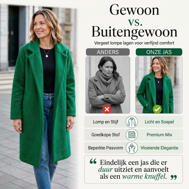 Elegante Lange Teddyjas met Reverskraag-4