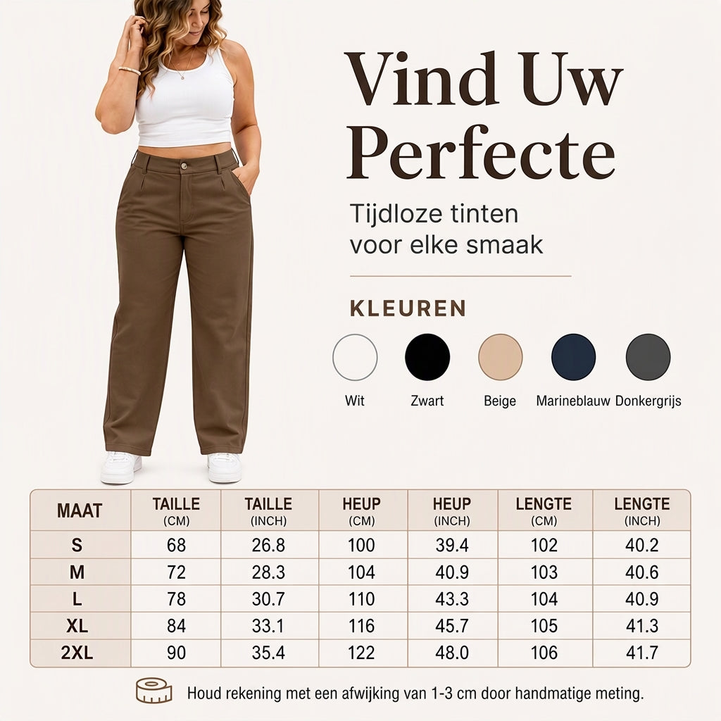 Elegante High-Waist Broek met Rechte Wijde Pijpen-5