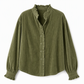 Corduroy Blouse met Ruches en Lantaarnmouwen-8