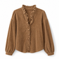 Corduroy Blouse met Ruches en Lantaarnmouwen-9