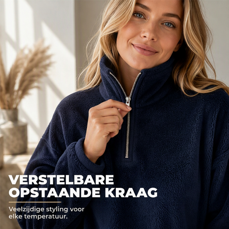 Ultrazachte Fleece Trui met Halve Rits-2