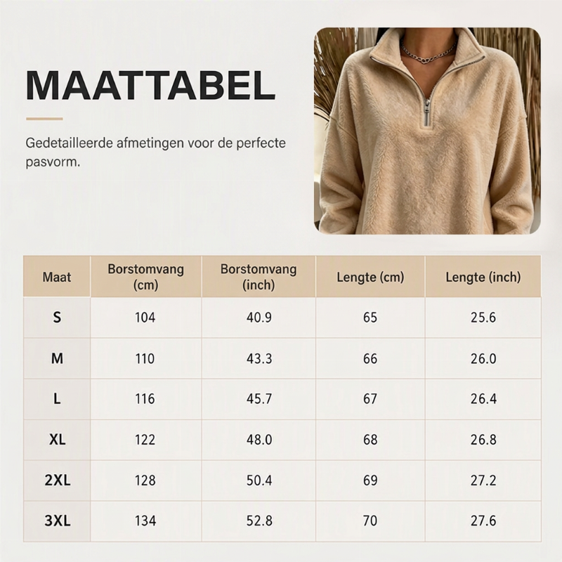 Ultrazachte Fleece Trui met Halve Rits-5