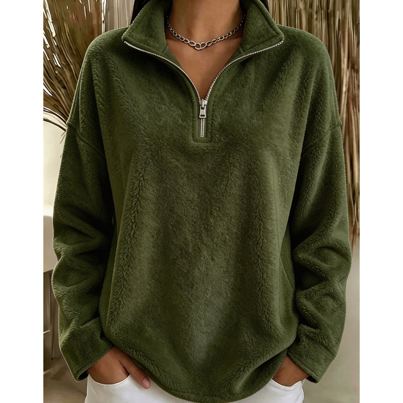Ultrazachte Fleece Trui met Halve Rits-9