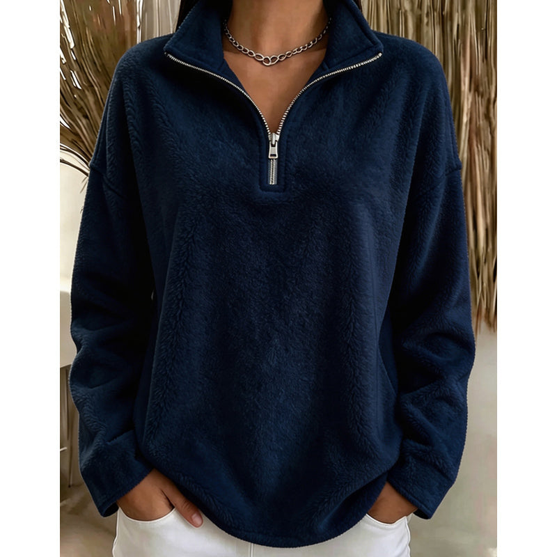 Ultrazachte Fleece Trui met Halve Rits-8