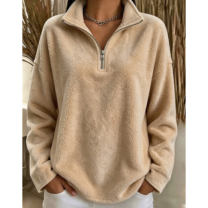 Ultrazachte Fleece Trui met Halve Rits-10